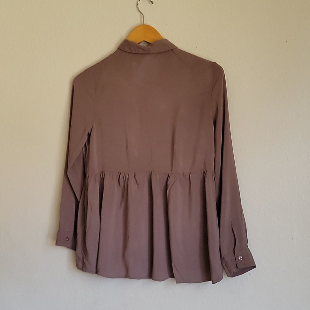 BONGO blause collar with buttons size S/C brown - Picture 10 of 12